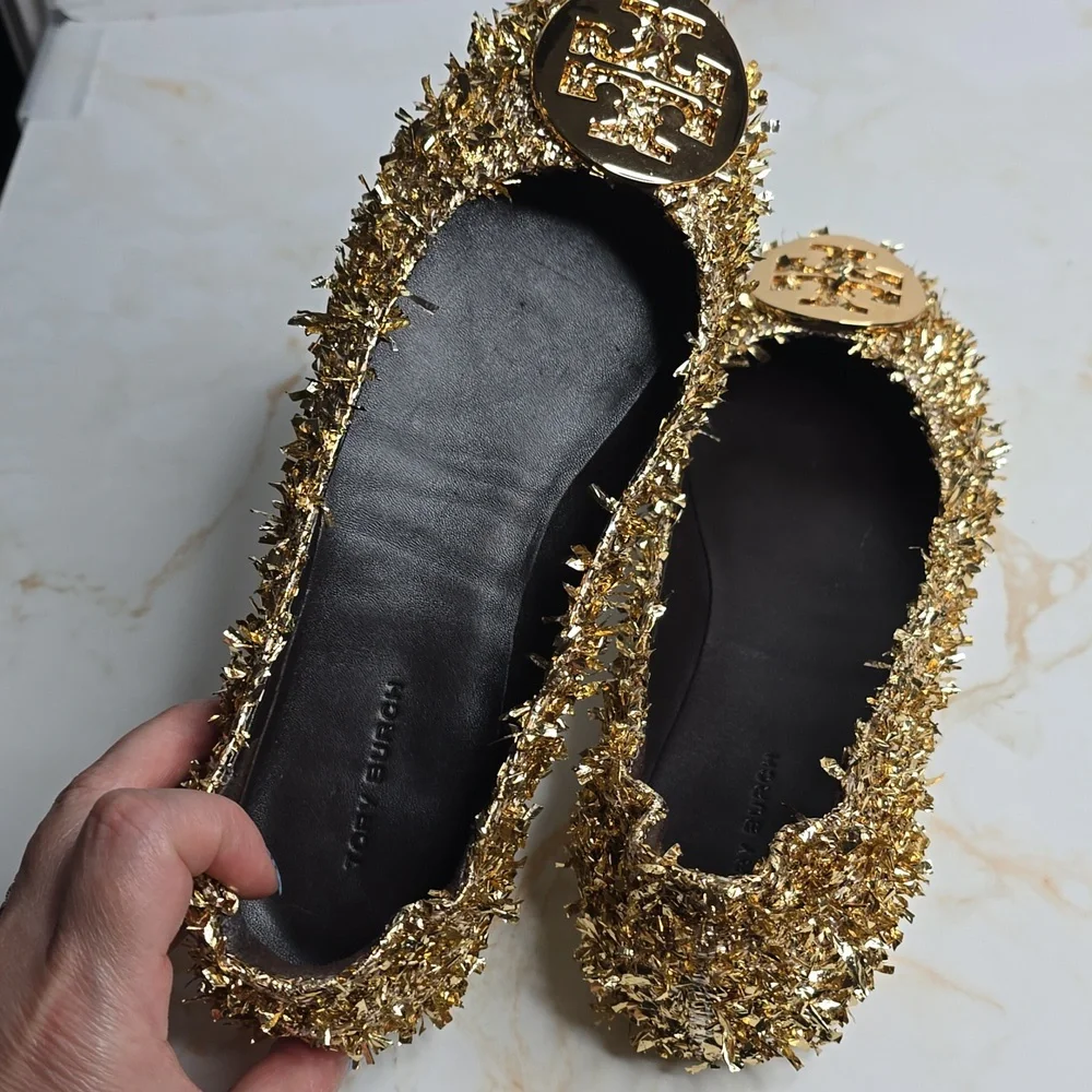 Tory Burch Minnie Gold Women's Shoes Size 6 New Without Box